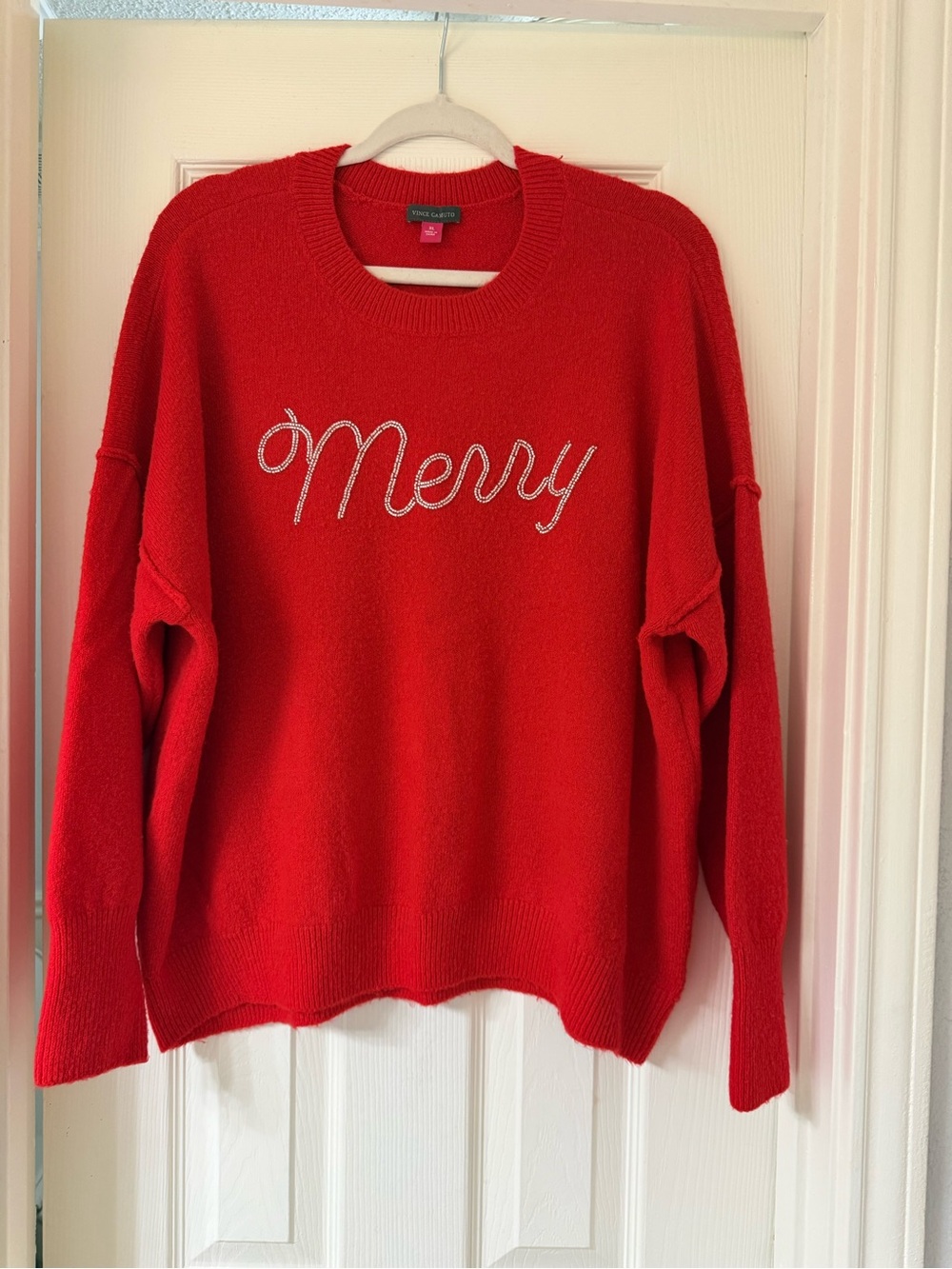 Vince Camuto Red 'Merry' Crewneck Sweater